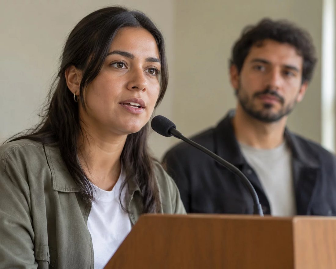 Participante ergue a mão para pedir a palavra numa mesa coberta de folhas anotadas